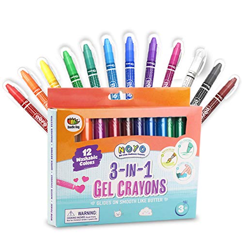 DOODLE HOG Washable Crayons 12 Colors, Kids and Toddler Crayons, Watercolor, Non Toxic, 3 in 1, for Kids Ages 4-8 - size: 12 Count (Pack of 1)