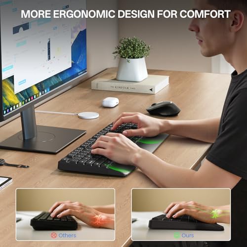 PHILIPS Wireless Keyboard and Mouse Combo-Ergonomic Keyboard and Mouse Wireless Combo,Plug n' Play,Sleep Mode and 2.4GHz Keyboard for Mac, Windows, Laptop-SPT6348 - color: Black