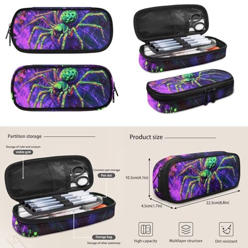 Cool Spider Venom Backpack for Boys Girls Backpack with Lunch Box Water Bottle Pouch and Cool Pencil Case 4PCS Set Bookbag with Front Pocket for School Large Elementary Middle High School - color: Cool Spider Venom