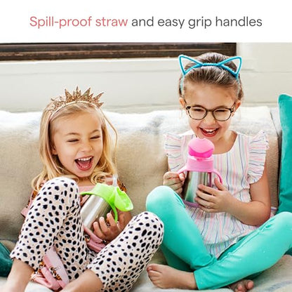Munchkin Cool Cat Stainless Steel Straw Cup, 8 Ounce, Green - color: Green, size: 8 ounces