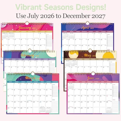 Lbylyhxc 2026-2027 Calendar - Includes July 2026 to December 2027-18 Monthly Wall Calendar 2026 - 2027, 11 x 8.5 Inches.Thick Paper with Julian Dates and Block for New Year and Christmas Presents (Calendar 2026-2027 Geometric) - color: Calendar 2026-2027