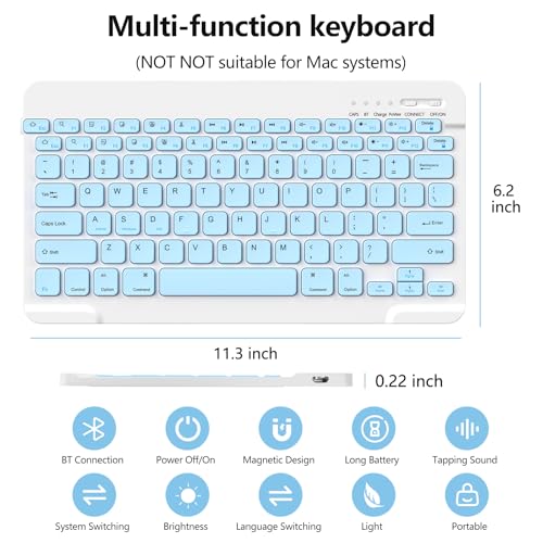 aMZCaSE for iPad Pro 13 inch Case with Keyboard (M5/M4) 2025/2024, Keyboard Case for iPad 13 Pro Magnetic Detachable Folio Slim Pro 13 Stand Cover,Smart Sleep/Wake,Pencil Holder,Light Blue - color: Light Blue