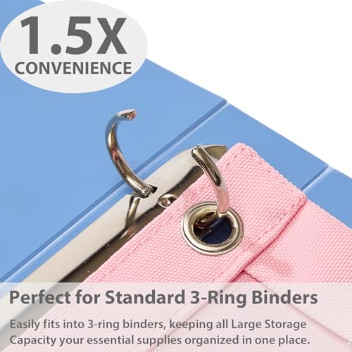 SPACEMATE Binder Pencil Pouch Case Box Bag for 3 Ring Binder School Supplies Girls Boys Kids, Clear Preppy Stuff Large Aesthetic Pen Organizer, Back to College Stationary, 1 Pack, Light Pink - color: Light Pink