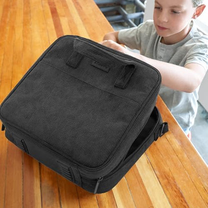 Sturdy 3-Ring Zipper Binder with Shoulder Strap for School – Beautiful 2-Inch Zip-Up Binder with Extra Pockets Holds 500 Sheets, Books & Laptop – Easy-to-Carry Trapper Keeper Made of Premium Fabric - color: Black