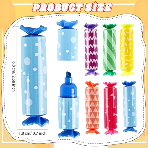 60 Pack Mini Candy Highlighters Bulk Candy Shape Pastel Highlighter Cute Chisel Head Marker Highlighters for Candy Party Drawing Poster Back to School Office Supplies, 6 Color