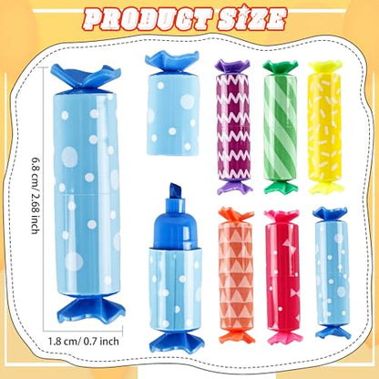 60 Pack Mini Candy Highlighters Bulk Candy Shape Pastel Highlighter Cute Chisel Head Marker Highlighters for Candy Party Drawing Poster Back to School Office Supplies, 6 Color