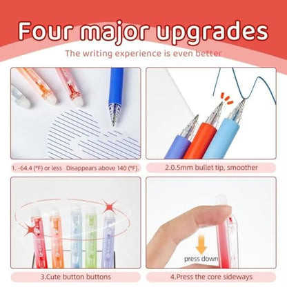 36 Colors Retractable Erasable Gel Pens Clicker,Fine Point 0.7mm Smooth Writing Pens,Cute Pens For Writing Journaling Taking Notes School Office Home. - color: 36 Colors