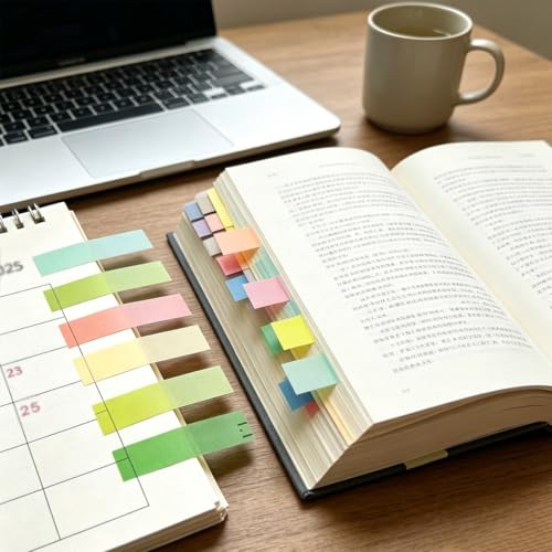 1000PCS Solid Color Page Markers, Matte Transparent Writable Index Tabs, Multi-Colored Sticky Flag Tabs for Notebook Planner Document Classification - size: 1000PCS