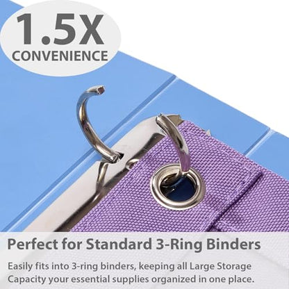 SPACEMATE Binder Pencil Pouch Case Box Bag for 3 Ring Binder School Supplies Girls Boys Kids, Clear Preppy Stuff Large Aesthetic Pen Organizer, Back to College Stationary, 1 Pack, Purple - color: Purple