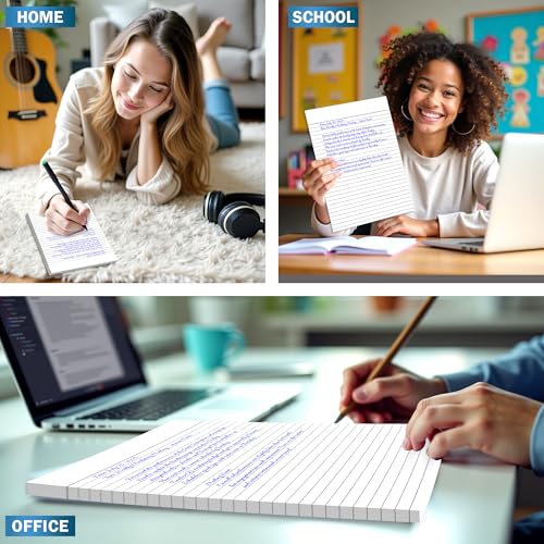 Loose Leaf Paper, 100 Sheets, Wide Ruled Filler Notebook Paper, 8" x 10.5", Bulk Notebook Papers,Without Punched Hole Loose Leaf Paper Office Paper, (White)