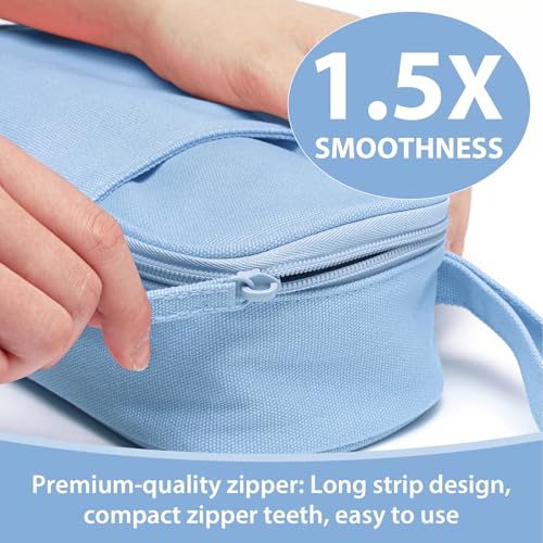 SPACEMATE Pencil Case Pouch Box Bag School Supplies Girls Boys Kids, Cute Preppy Stuff Large Big Capacity Aesthetic Pen Organizer, Back to College Stationary, Sky Blue, Heavy Duty Canvas, 1800ml - color: Sky Blue