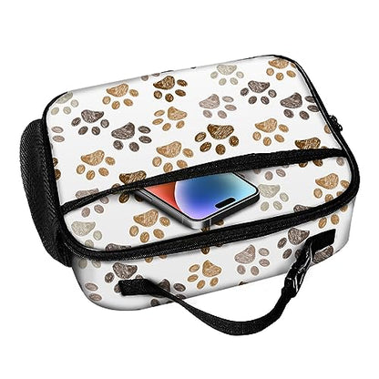 Paw Print Lunch Bag Reusable Insulated Lunch Box Keep Food Cooler Thermal Lunch Tote for Women Men - color: paw print