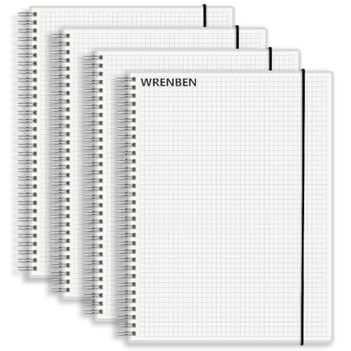 120gsm Graph Paper Composition Notebook A5 Spiral Notebook 160 Pages Per Hardcover Grid Notebooks 5.7 x 8.3 Inches (4 Pack) - size: A5(5.7"×8.3"), style: Grid / 4PCS