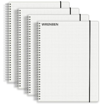 120gsm Graph Paper Composition Notebook A5 Spiral Notebook 160 Pages Per Hardcover Grid Notebooks 5.7 x 8.3 Inches (4 Pack) - size: A5(5.7"×8.3"), style: Grid / 4PCS