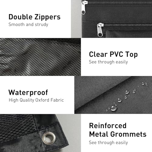 Pencil Pouch for 3 Ring Binder - 3 Hole Zipper Pen Case Bag Holder Bulk Accessories Clear Window Aesthetic Organizer Pockets (Red) - color: Red