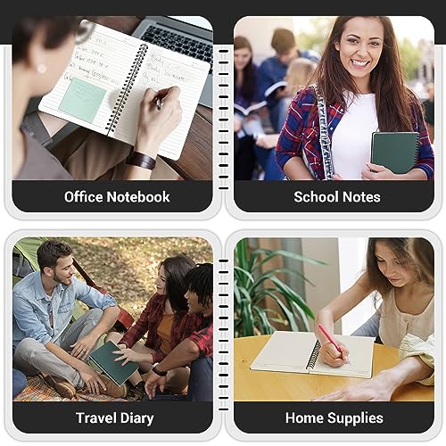EUSOAR Spiral Notebooks, 12 Packs A5 5.5"x8.3" 120 Pages Hardcover Lined Travel Writing College Ruled Notebooks, Memo Notepad Sketchbook, Students Office Business Subject Diary Book Journal-Dark green - color: Dark green, size: 12 Packs