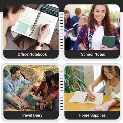 EUSOAR Spiral Notebooks, 12 Packs A5 5.5"x8.3" 120 Pages Hardcover Lined Travel Writing College Ruled Notebooks, Memo Notepad Sketchbook, Students Office Business Subject Diary Book Journal-Dark green - color: Dark green, size: 12 Packs