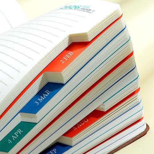 2026 Day Planner 2026 Leather Academic Journal Notebook with 360 Pages Lined for Men Women Daily Scheduling Planning Student Study Schedule Organiser - color: Blue