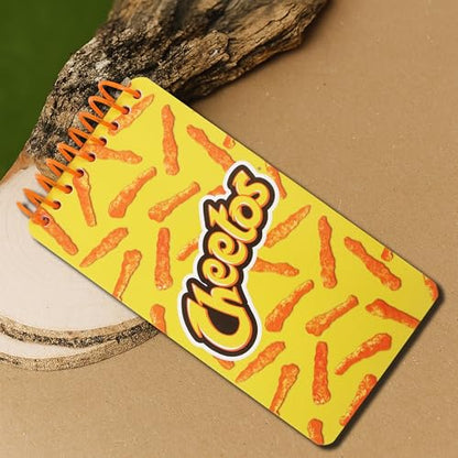Cheetos Cute Spiral Small Notebook Pocket Size Notepad, College Ruled Memo Pads for Home, Office, College and School 6.5"x3.5" - color: Cheetos, size: NOTEPAD