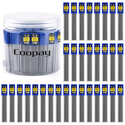 Coopay 720 Pieces Lead Refills 1.3 mm HB Break Resistant Mechanical Pencil Refills, 12 Pack Per Tube, 60 Tubes(1.3 mm) - style: 1.3 mm