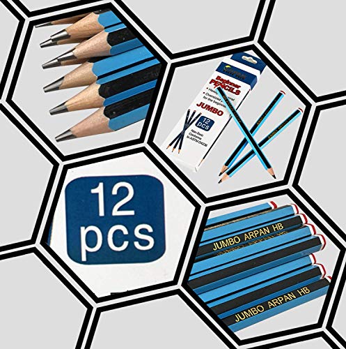 ARPAN Jumbo Beginners Kids Hexagonal learners Snap-Resistant HB School Pencils - Sharpened Long-Lasting Pencils Ideal for Writing, Drawing, Office Desk & General Multi-Purpose Use
