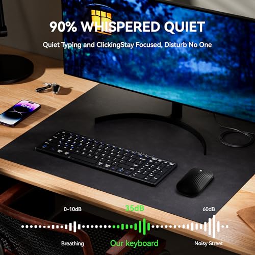 USB-C Rechargeable Folding Wireless Bluetooth Keyboard Combo | Full-Size Portable Travel Keyboard & Mouse for Business Travel, Compatible with Laptop iPad Tablet