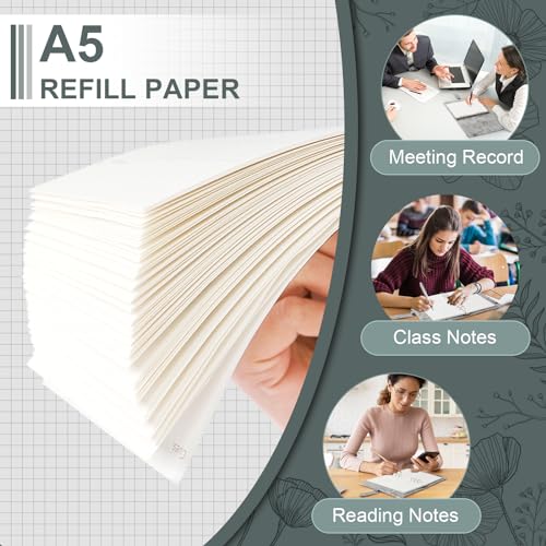 Toplive Cornell A5 Filler Paper, A5 Refill Papers 6 Ring Cornell Notes Loose Leaf Papers, 160 Sheets Refillable Inserts Paper Notes Taking System for Office School College Study - style: 2Pack Cornell Notes