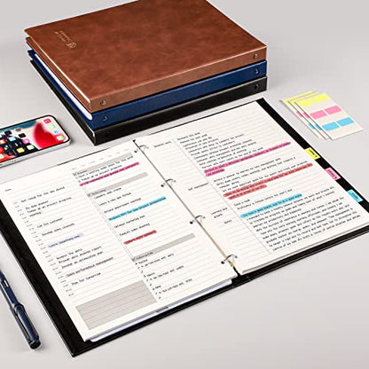 [EMSHOI Daily Planner Refill 8.5" X 11.5", 80 Sheets, 160 Pages Ring Binder Planner Inserts, Thick Cream Color Refill Paper, 100 GSM Loose Leaf, Paper Refills with Gift Box] | Ring Binder Notebook Inserts, 100 GSM Loose Leaf Paper, Refillable, Schedules,