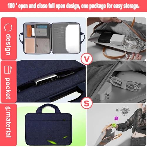 Hseok Laptop Case 13.3-14 Inch Sleeve,TSA Shockproof Computer Handbag,Compatible with MacBook Neo/Pro 14 M5/M4/M3/M2/M1,All Models 13.3" MacBook Air/Pro,XPS 13/14,Most 13-14 Notebooks,Blue - color: Blue