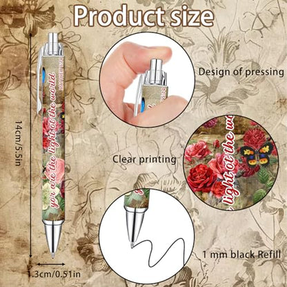 Idealmuzik Employee Appreciation Ballpoint Pens, 10 Pack – Vintage Butterfly Pens with Uplifting Bible Quotes – Smooth Writing Pens for Office, Team Gifts, Staff Recognition, and Daily Use - style: Butterfly