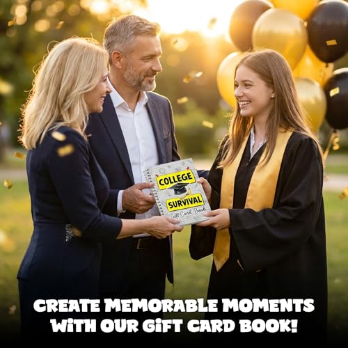 Hangwoous College Survival Gift Card Book, Back to School Gift | 7X5 Inch 24 Pages Card Book For Boys And Girls, Going Away To College Care Package Cash Gifts, Teen Stocking Stuffers - color: White