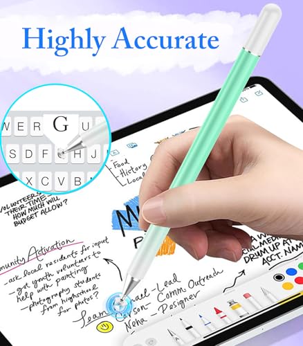 Stylus Pen for Touchscreen, Kenkor 2 in 1 Active iPad Pencil High Sensitivity & Precision, Stylus Pen for Nintendo Switch 2/iPhone/iPad/Samsung/Galaxy/Huawei/Surface, All Touch Screens - Blue+Green - color: Green+Blue