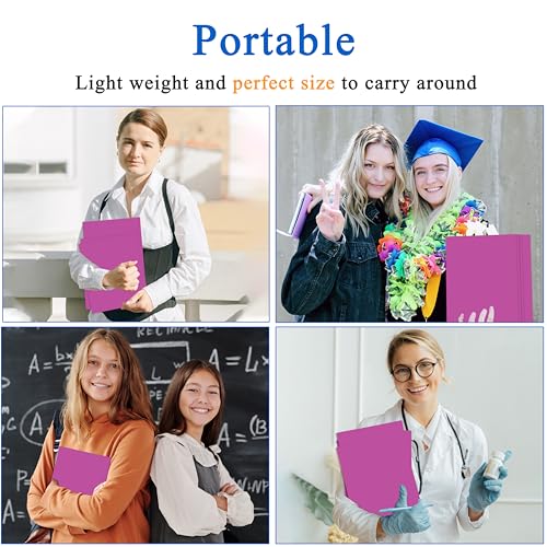 Zzrywuty 50 Packs Heavy Duty Rose Purple 2 Pocket Folders with Business Card Slot,Holds 100 Sheets Fits Letter Size File Folder Presentation Folder for School,Office,Home - color: 50pcs -Rose Purple
