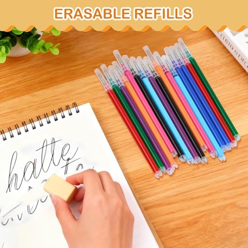 16Pcs 0.7mm Black Erasable Gel Ink Pen Refills Compatible with Frixion | for Friction, Replaceable Medium Fine Point Clicker Refill Stationery - color: Black 16pcs