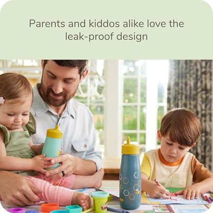 NUK Mini Me Flip Straw Toddler Water Bottle - color: Nature