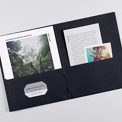 Avery Two Pocket Folders, Holds up to 40 Sheets, Business Card Slot, 25 Black Folders (47988) - style: 40 folders