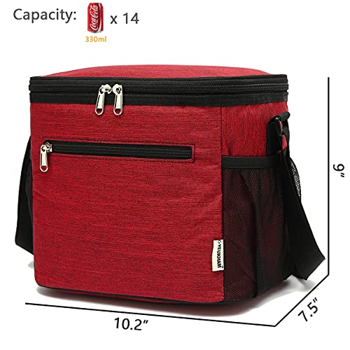 GYEUKHAM Insulated Lunch Bag for Adult/Women/Men, Reusable Large Lunch Box Cooler Soft Leakproof Tote, Thermal Meal Prep Lunch Pail with Adjustable Shoulder Strap for Picnic/School/Travel/Office,Red - color: Deep Red