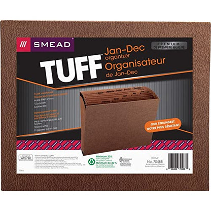 Smead TUFF Expanding File, Monthly (Jan.-Dec.), 12 Pockets, Letter Size, Redrope-Printed Stock (70488) - size: Letter, style: Jan-Dec Index, Letter Size