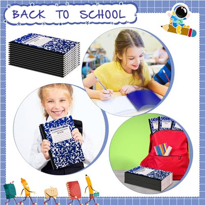Fainne 12 Pack A5 Composition Notebooks Bulk College Ruled Composition Notebook College Ruled Notebooks Marble Covers Notebook for Student Classroom Office Supplies 8.2 x 5.5(Blue) - color: Blue