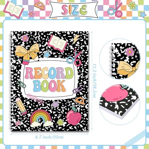 Pasimy 2026-2027 Teacher Record Book Grade Book for Teacher Classroom Spiral Bound Class Planner Double Sided Office Favors Supplies for Classroom Attendance Decoration(Composition Notebook) - style: Composition Notebook