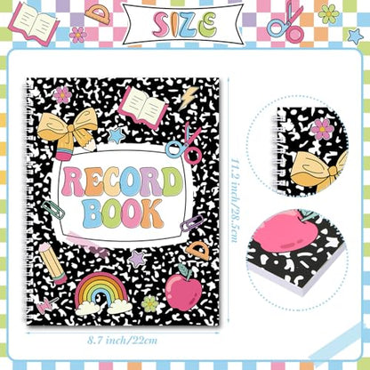 Pasimy 2026-2027 Teacher Record Book Grade Book for Teacher Classroom Spiral Bound Class Planner Double Sided Office Favors Supplies for Classroom Attendance Decoration(Composition Notebook) - style: Composition Notebook