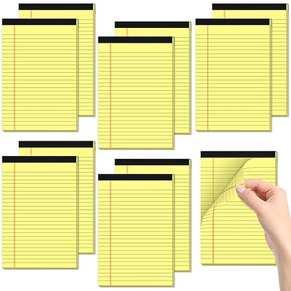 Small Legal Pads 5x8 Yellow 10 Pack Small Note Pads 5x8 College Ruled Yellow Notepads 80 GSM Lined Pads of Paper Notebook for Work Yellow Small Tablets Paper 5x8 Narrow Ruled Legal Pad 30 Sheets/Pad - color: Yellow-10p