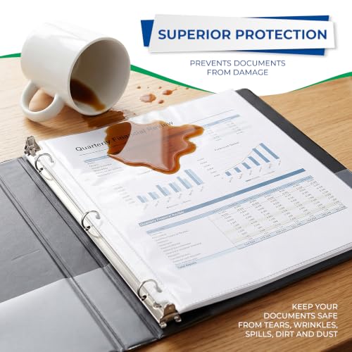Samsill Heavy Duty Sheet Protectors for 3 Ring Binders, 8.5 x 11 Clear Page Protectors, Plastic Sleeves & Report Covers, Acid Free Archival Safe Document Protectors - style: Crystal Clear