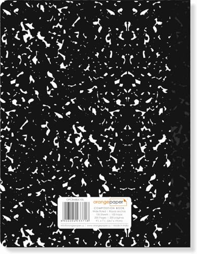 Composition Book – 100 Sheets, Wide Ruled, 9.75 x 7.5 inch – Durable Flex Cover – School & Office Use – Pack of 2 - color: Black Marble, size: Pack of 2