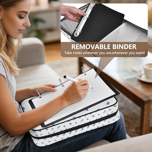 Blueangle Mini Blue Shark Zipper Binder with 1.2-Inch O-Rings, 7-Tab Dividers & Expanding File Folder – 500-Sheet Capacity 3-Ring Organizer for School & Office