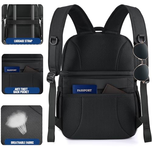 MOZETO Lunch Cooler Backpack Double Deck Lunch Box Backpack Insulated Leakproof Compartments Coolers Bag for Beach Travel Picnic Lunch Hiking BBQ Camping - color: Black