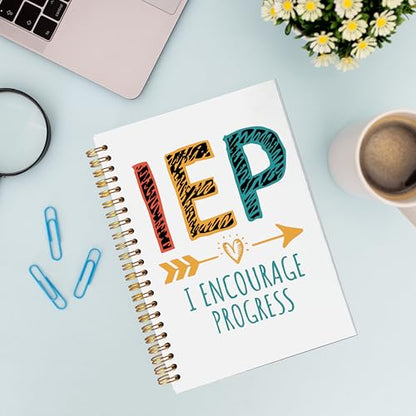 VNWEK IEP Teacher Spiral Notebook Journal 5.5x8.3 Inch, SPED Special Education Teacher Appreciation Gifts Journal, I Encourage Progress Inspirational Lined Hardcover Spiral Notebook - color: lz-notebook-2