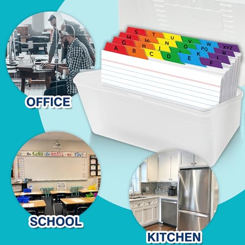 Chell 4"x6" Index Card Dividers, A-Z Tabbed, with Blank Stickers, 1 Set | Bright Colors, Heavyweight, Made of 110 lb. Cover Weight Paper, Alphabetical, Blank Stickers - size: 4"x6"