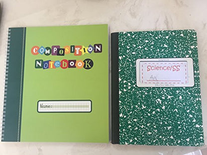 Channie's Youth Composition Notebook - Handwriting Practice, Improvement Journal for Kids, Older Learners, & Special Needs Students, Calligraphy Workbook with Special Writing Blocks, Green - color: Green