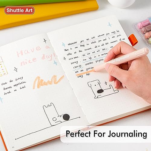 Shuttle Art Bible Highlighters and Pens No Bleed, 12 Mild Colors Gel Highlighters No Bleed Through, Bible Journaling Supplies, Great for Journaling Highlighting and Studying - color: 12 Mild Colors